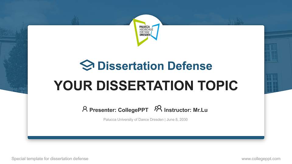 Palucca University of Dance Dresden Graduation Thesis Defense PPT Template16:9 ratio PPT effect preview image