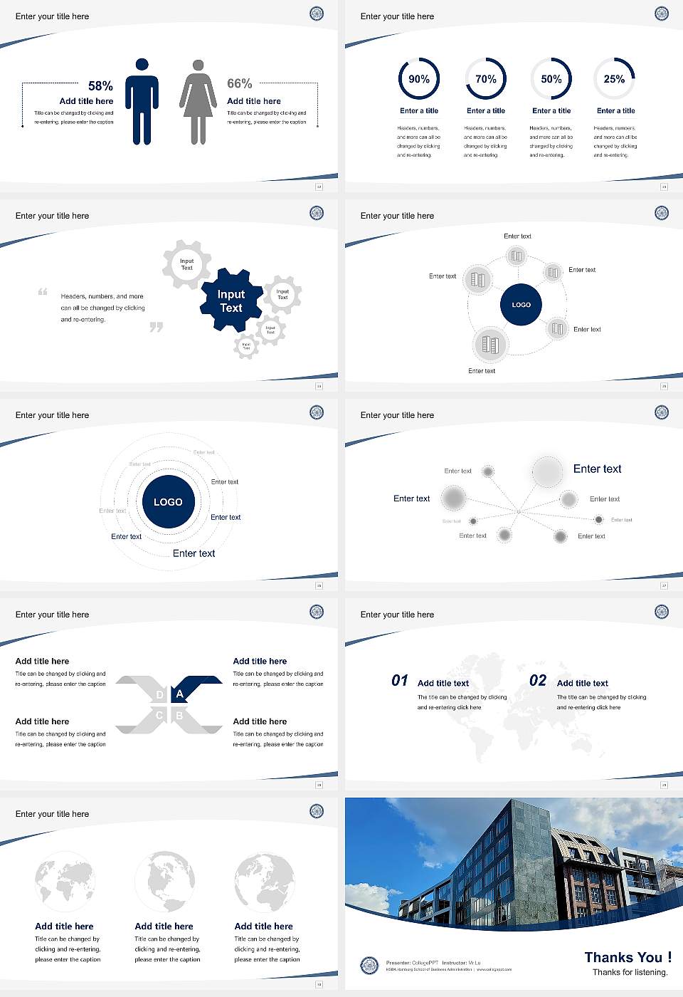 HSBA Hamburg School of Business Administration Course/Courseware Creation PPT Template16:9 ratio PPT effect preview image4