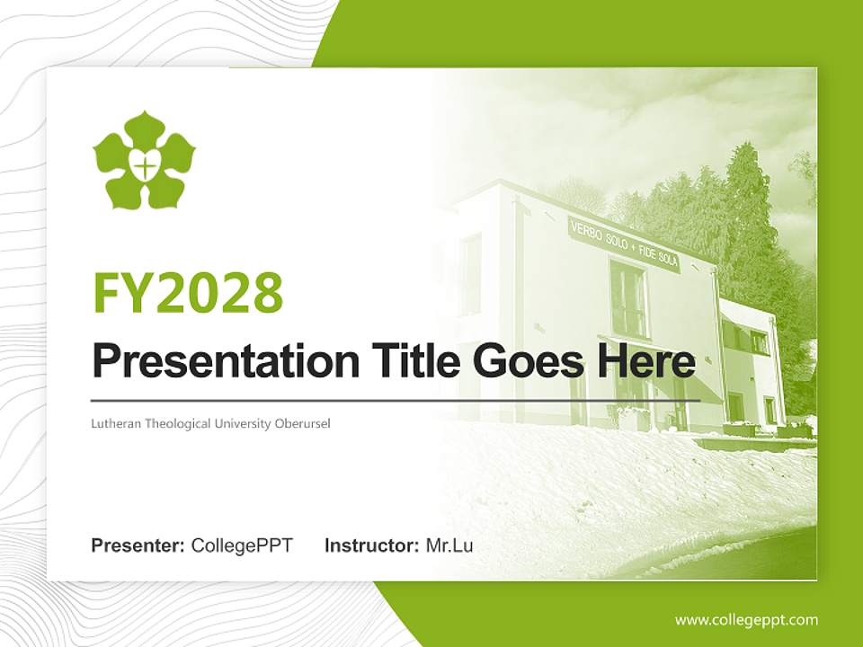 Lutheran Theological University Oberursel Academic Presentation/Research Findings Report PPT Template4:3 ratio PPT effect preview image5