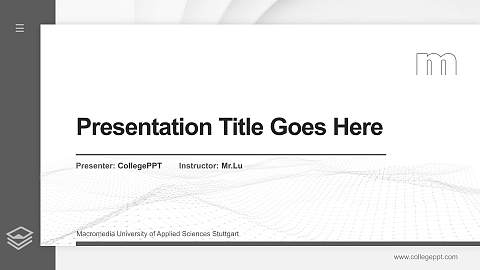 Macromedia University of Applied Sciences Stuttgart Thesis Proposal/Graduation Defense PPT Template