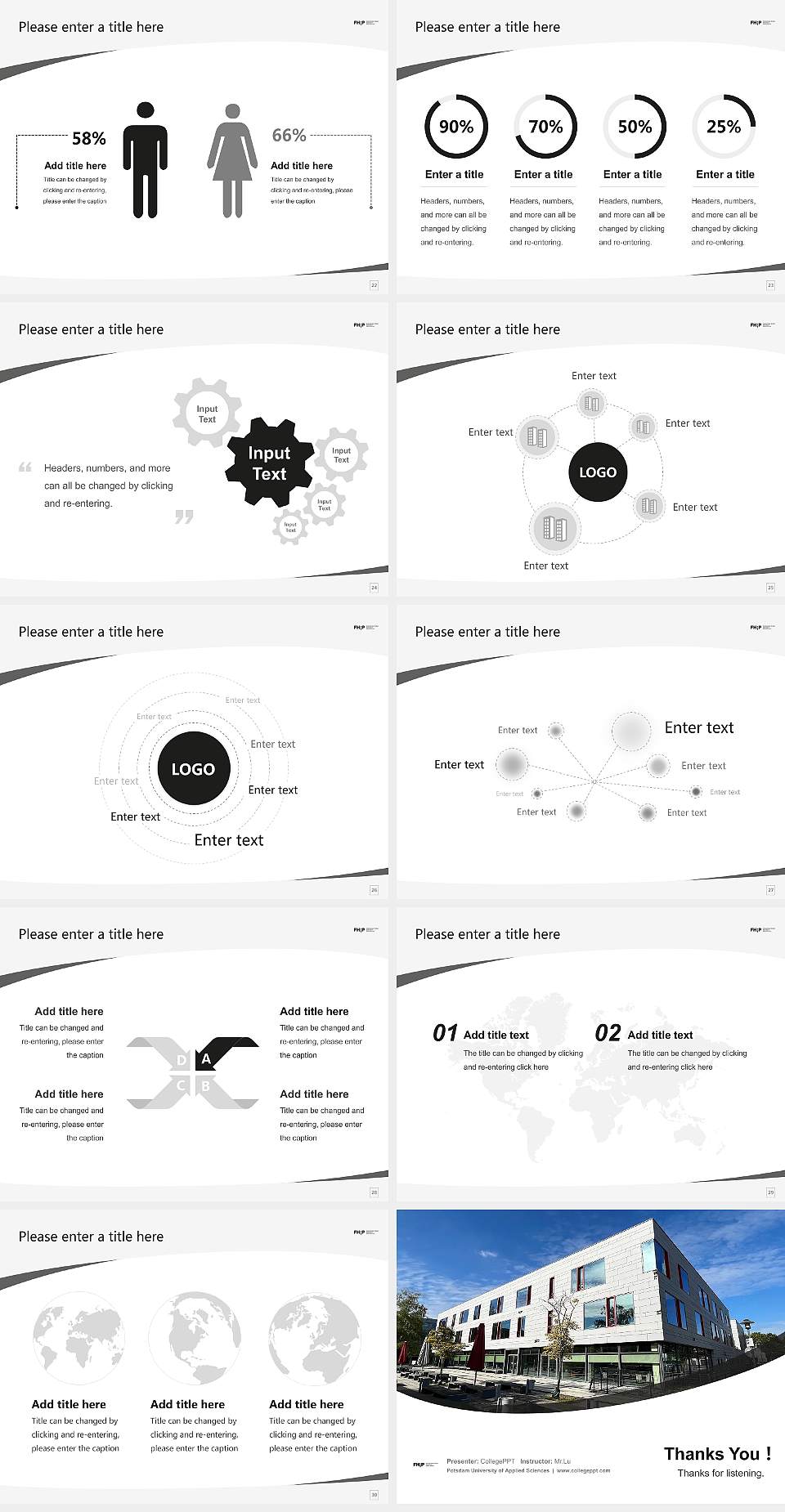 Potsdam University of Applied Sciences Course/Courseware Creation PPT Template4:3 ratio PPT effect preview image4