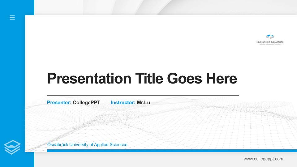 Osnabrück University of Applied Sciences Thesis Proposal/Graduation Defense PPT Template16:9 ratio PPT effect preview image