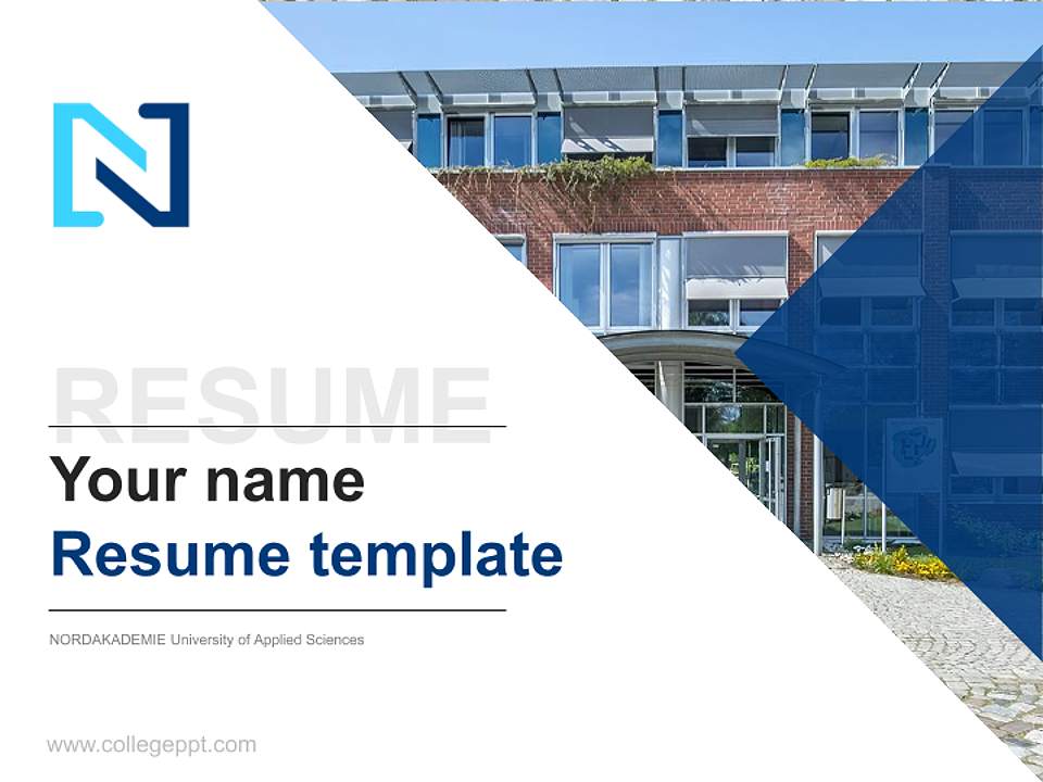 NORDAKADEMIE University of Applied Sciences Resume PPT Template4:3 ratio PPT effect preview image5