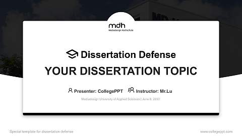Mediadesign University of Applied Sciences Graduation Thesis Defense PPT Template