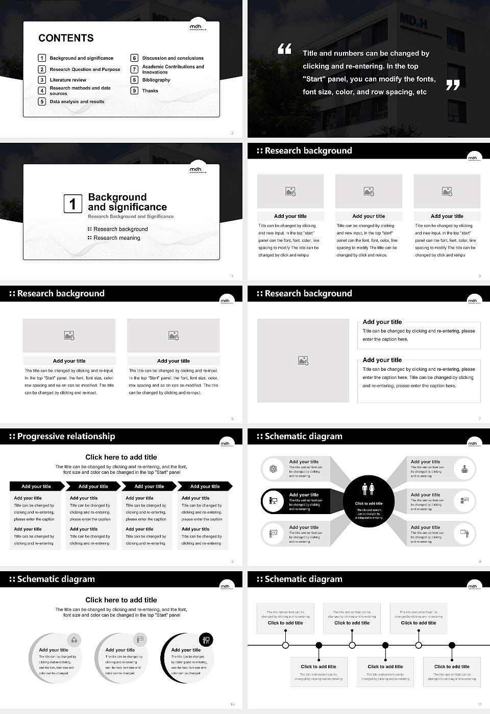 Mediadesign University of Applied Sciences Graduation Thesis Defense PPT Template16:9 ratio PPT effect preview image2