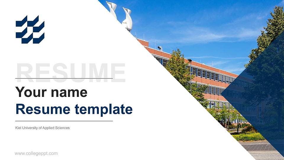 Kiel University of Applied Sciences Resume PPT Template16:9 ratio PPT effect preview image