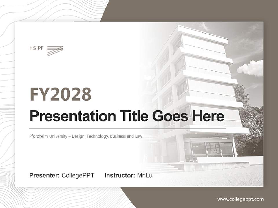 Pforzheim University – Design, Technology, Business and Law Academic Presentation/Research Findings Report PPT Template4:3 ratio PPT effect preview image5