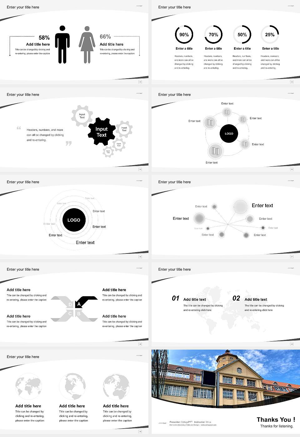 Karlsruhe University of Arts and Design Course/Courseware Creation PPT Template16:9 ratio PPT effect preview image4