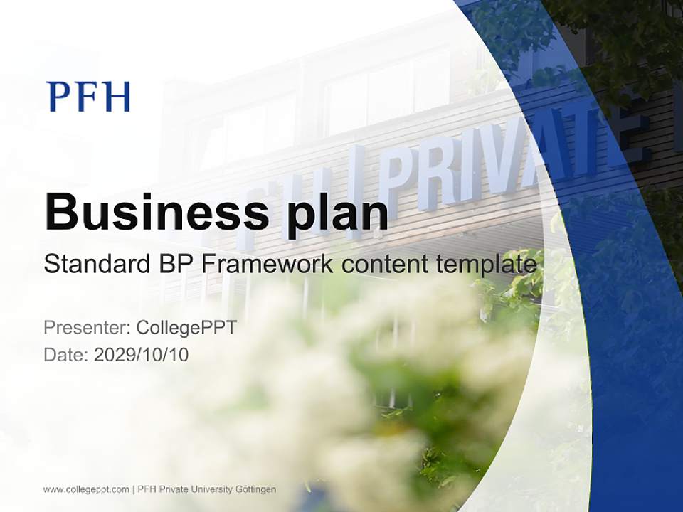 PFH Private University Göttingen Competition/Entrepreneurship Contest PPT Template4:3 ratio PPT effect preview image9