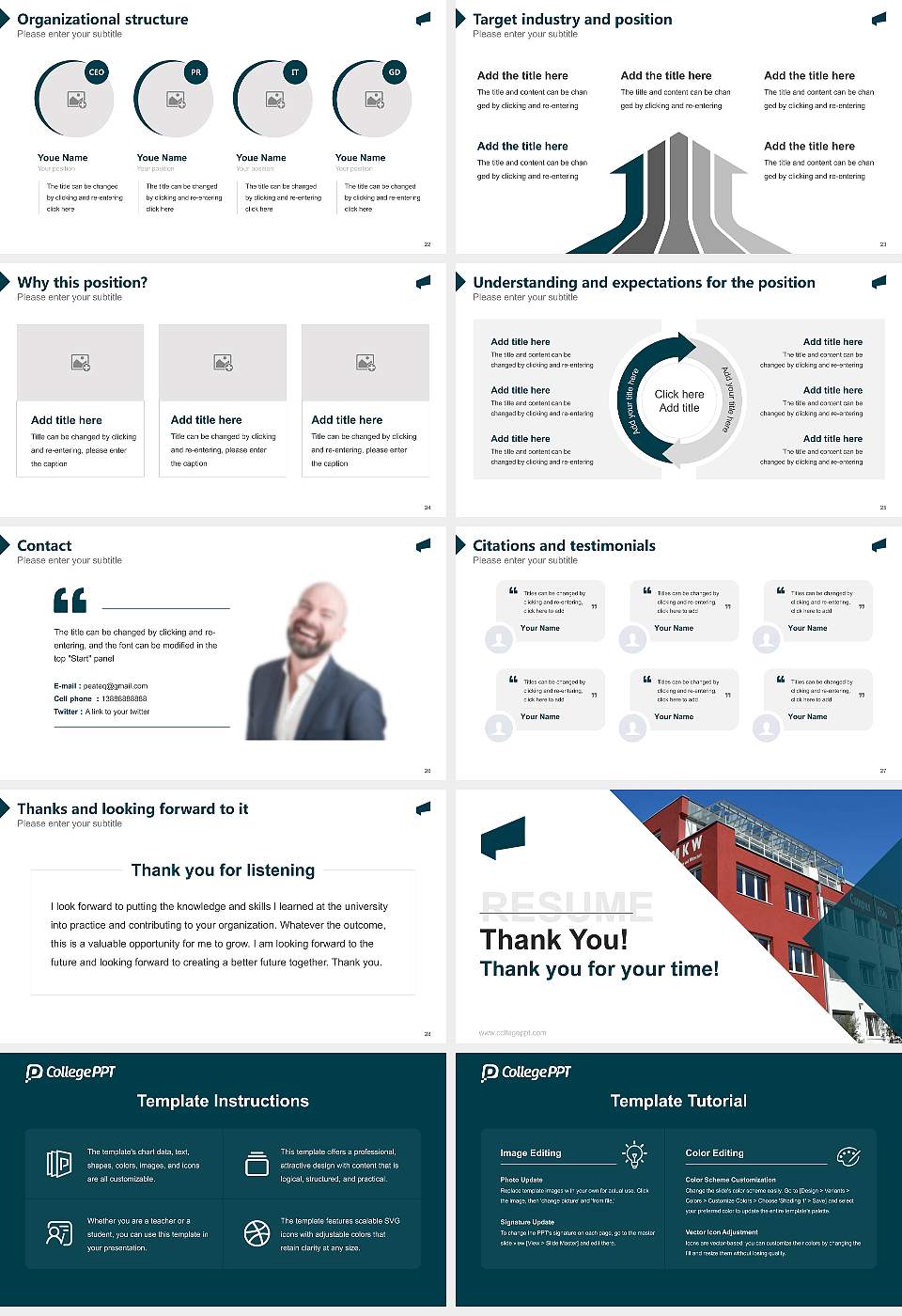 Media University of Applied Sciences Resume PPT Template16:9 ratio PPT effect preview image4