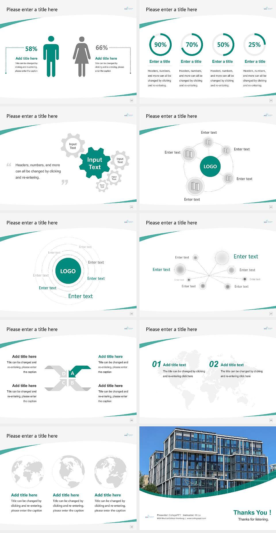 MSH Medical School Hamburg Course/Courseware Creation PPT Template4:3 ratio PPT effect preview image4