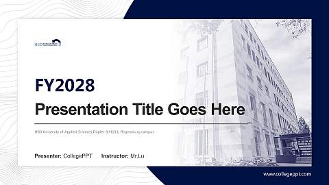 HSD University of Applied Sciences Döpfer – Regensburg campus Academic Presentation/Research Findings Report PPT Template
