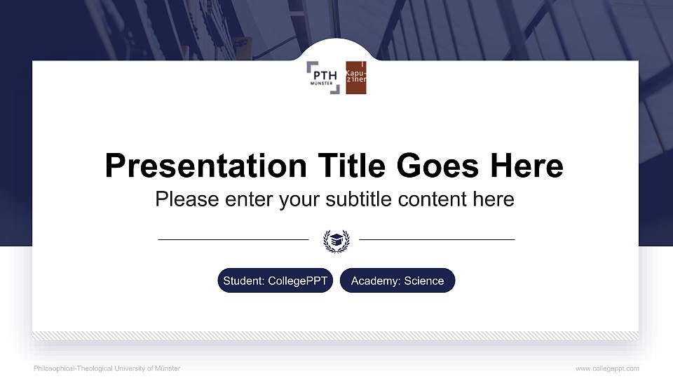 Philosophical-Theological University of Münster National Scholarship Defense PPT Template16:9 ratio PPT effect preview image