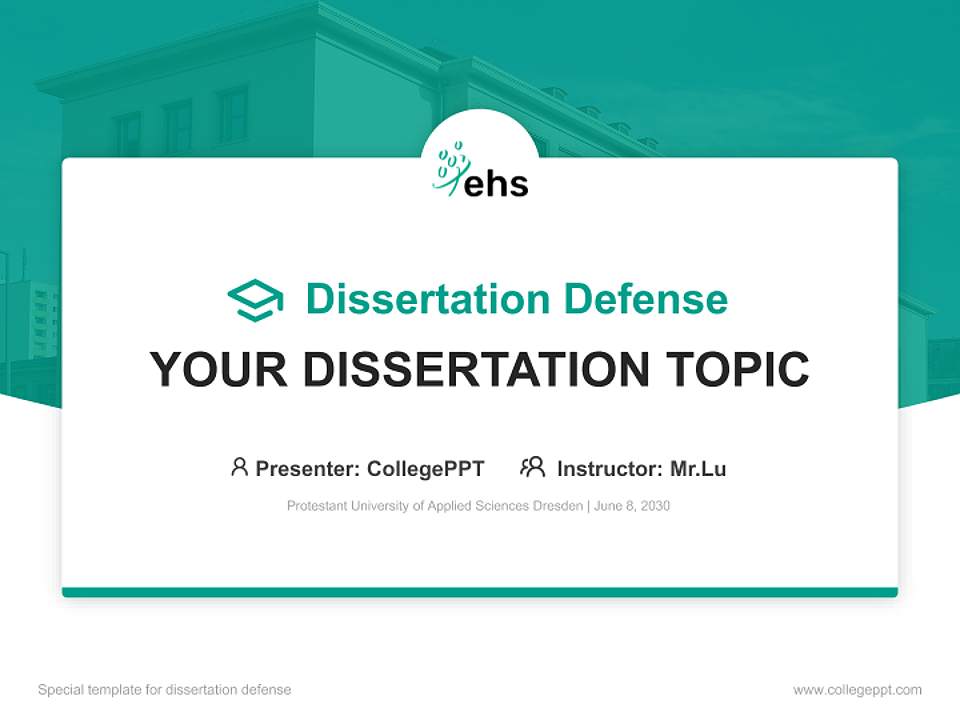 Protestant University of Applied Sciences Dresden Graduation Thesis Defense PPT Template4:3 ratio PPT effect preview image7