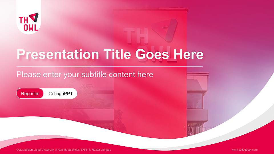 Ostwestfalen-Lippe University of Applied Sciences – Höxter campus Lecture Sharing and Networking Event PPT Template16:9 ratio PPT effect preview image