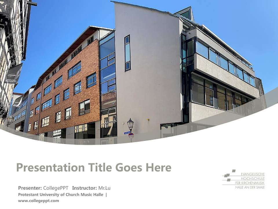 Protestant University of Church Music Halle Course/Courseware Creation PPT Template4:3 ratio PPT effect preview image5