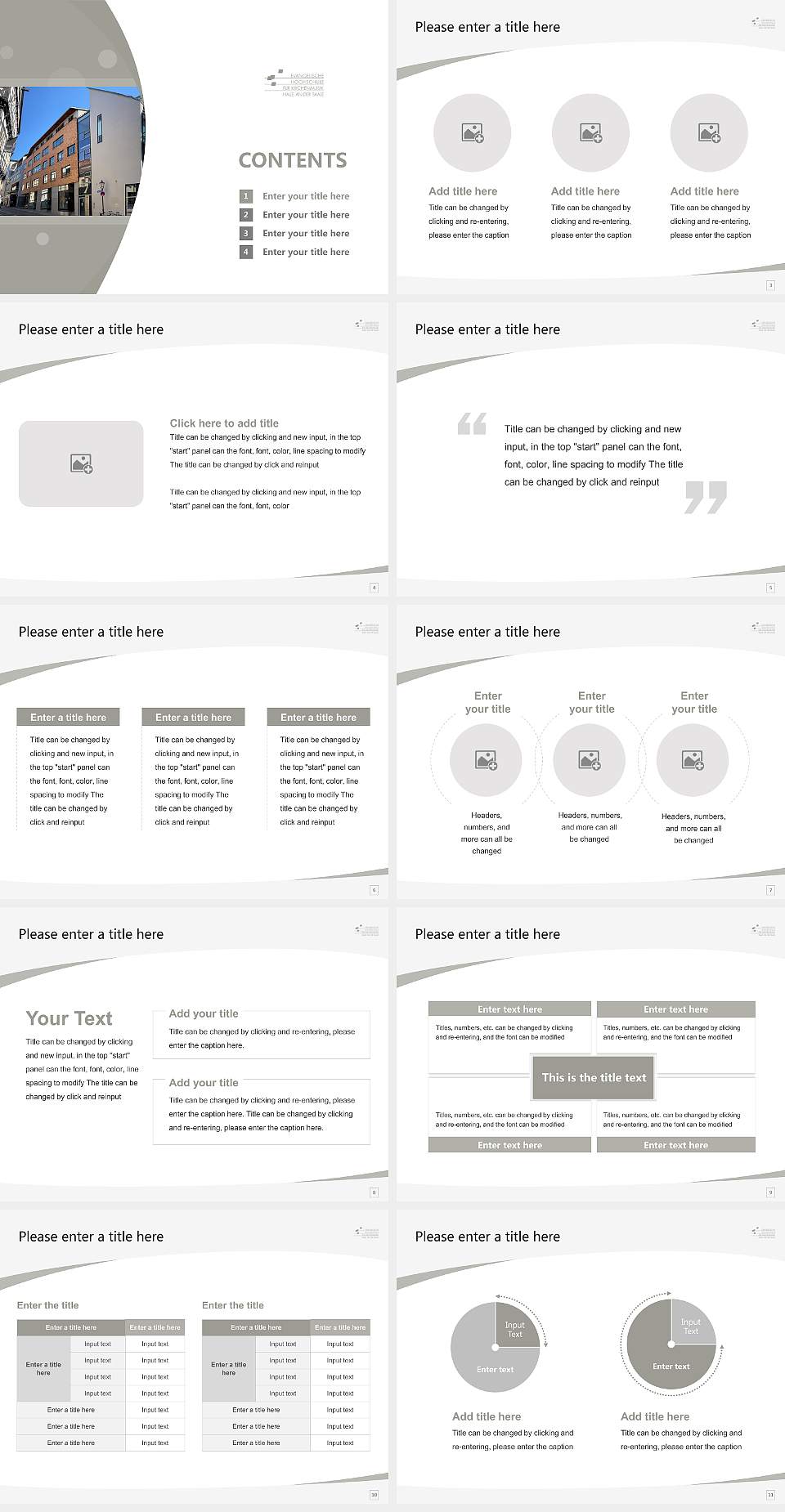 Protestant University of Church Music Halle Course/Courseware Creation PPT Template4:3 ratio PPT effect preview image2