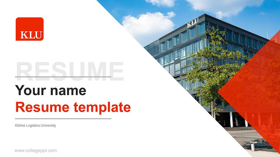 Kühne Logistics University Resume PPT Template16:9 ratio PPT effect preview image