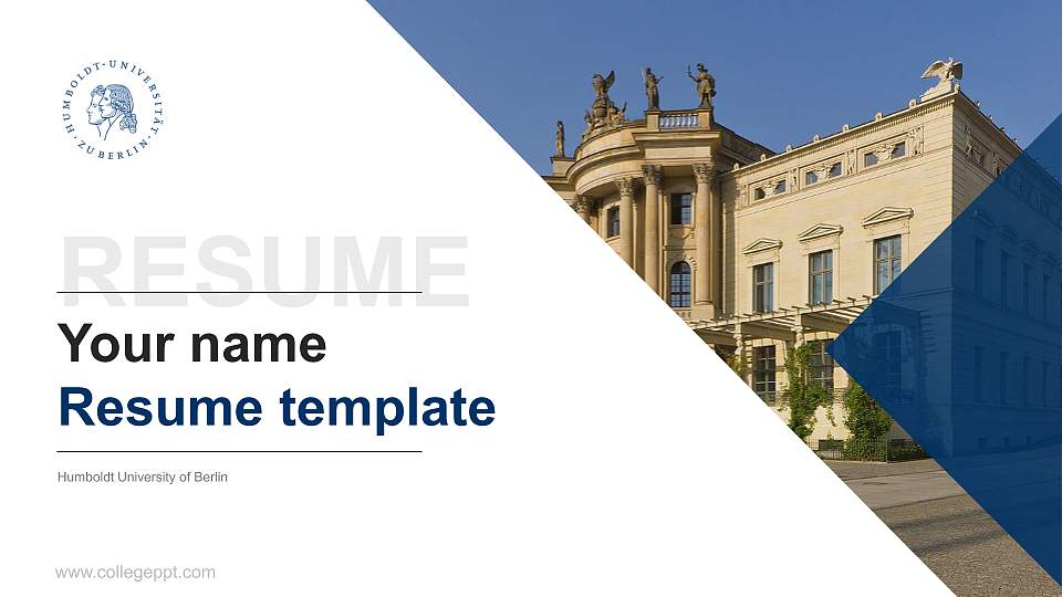 Humboldt University of Berlin Resume PPT Template16:9 ratio PPT effect preview image