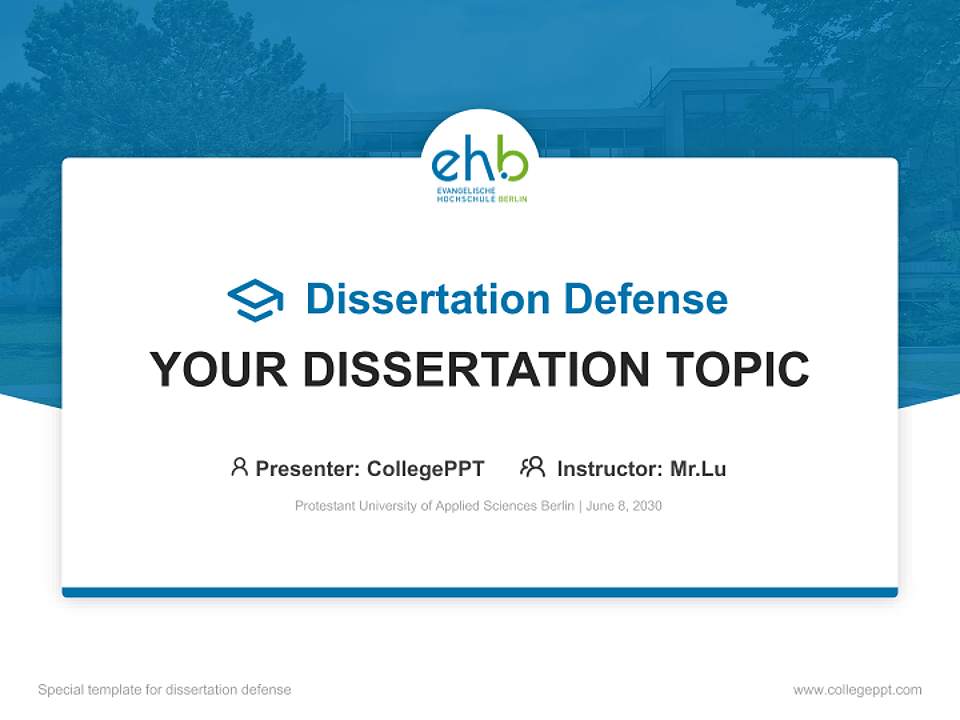Protestant University of Applied Sciences Berlin Graduation Thesis Defense PPT Template4:3 ratio PPT effect preview image7