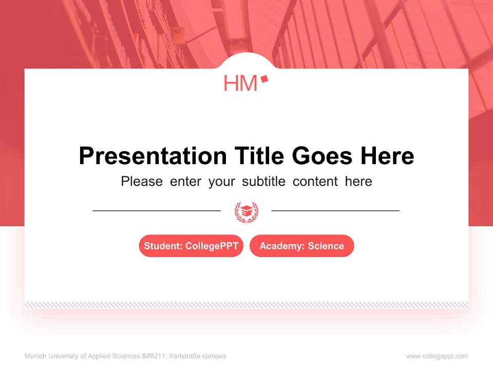 Munich University of Applied Sciences – Karlstraße campus National Scholarship Defense PPT Template4:3 ratio PPT effect preview image4