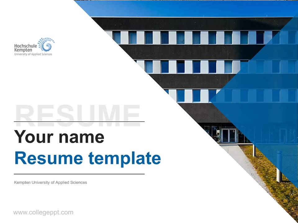 Kempten University of Applied Sciences Resume PPT Template4:3 ratio PPT effect preview image5