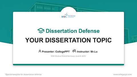 MSH Medical School Hamburg Graduation Thesis Defense PPT Template