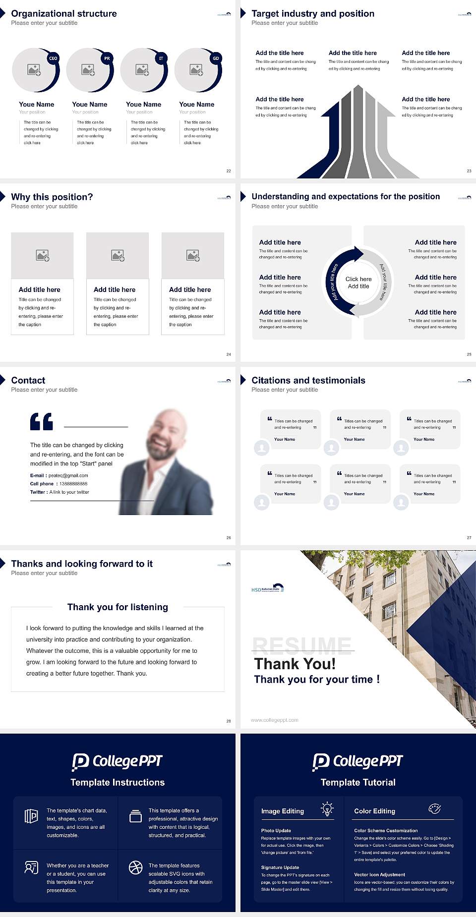 HSD University of Applied Sciences Döpfer – Regensburg campus Resume PPT Template4:3 ratio PPT effect preview image4
