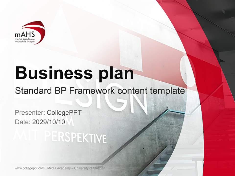 Media Academy – University of Stuttgart Competition/Entrepreneurship Contest PPT Template4:3 ratio PPT effect preview image9