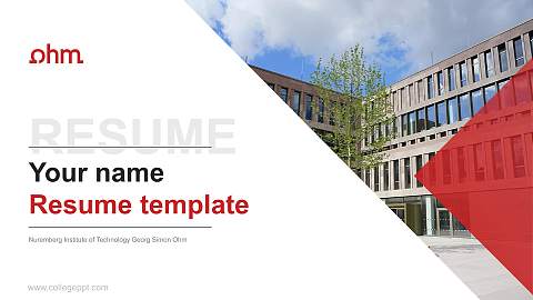 Nuremberg Institute of Technology Georg Simon Ohm Resume PPT Template