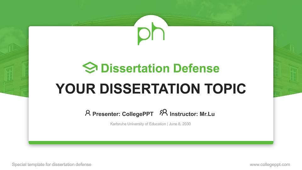 Karlsruhe University of Education Graduation Thesis Defense PPT Template16:9 ratio PPT effect preview image