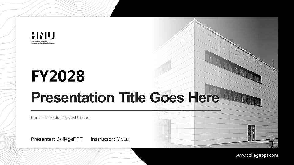 Neu-Ulm University of Applied Sciences Academic Presentation/Research Findings Report PPT Template16:9 ratio PPT effect preview image