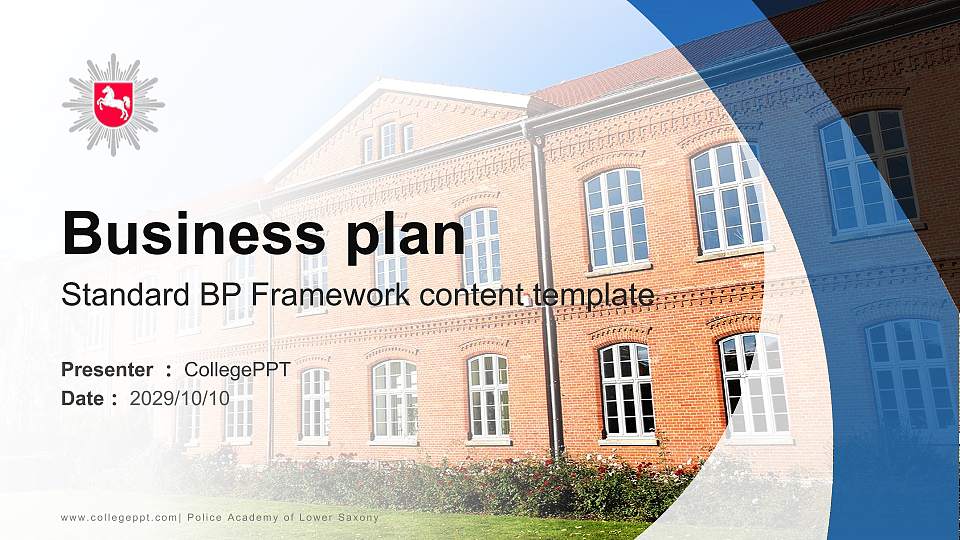 Police Academy of Lower Saxony Competition/Entrepreneurship Contest PPT Template16:9 ratio PPT effect preview image