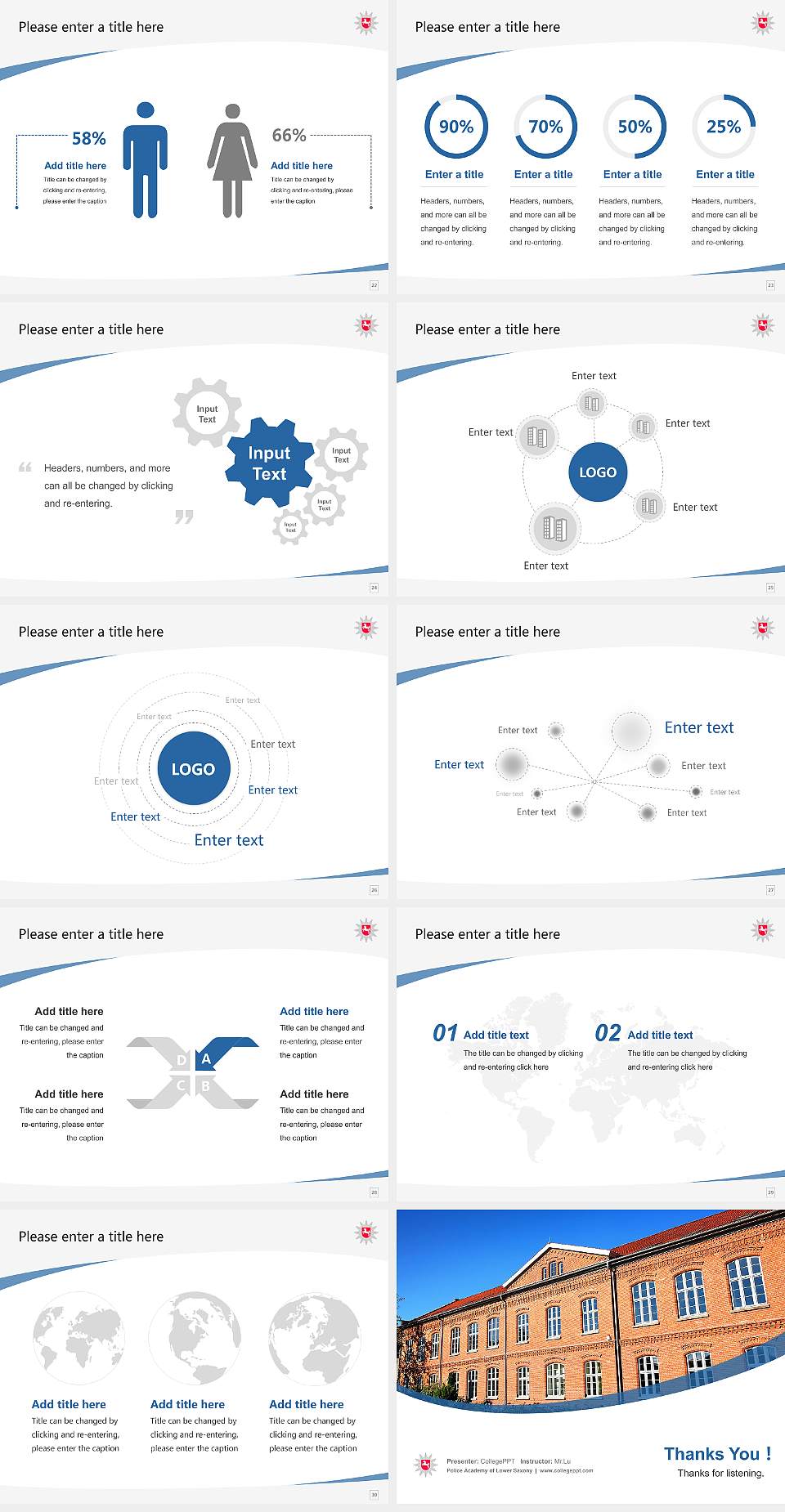 Police Academy of Lower Saxony Course/Courseware Creation PPT Template4:3 ratio PPT effect preview image4