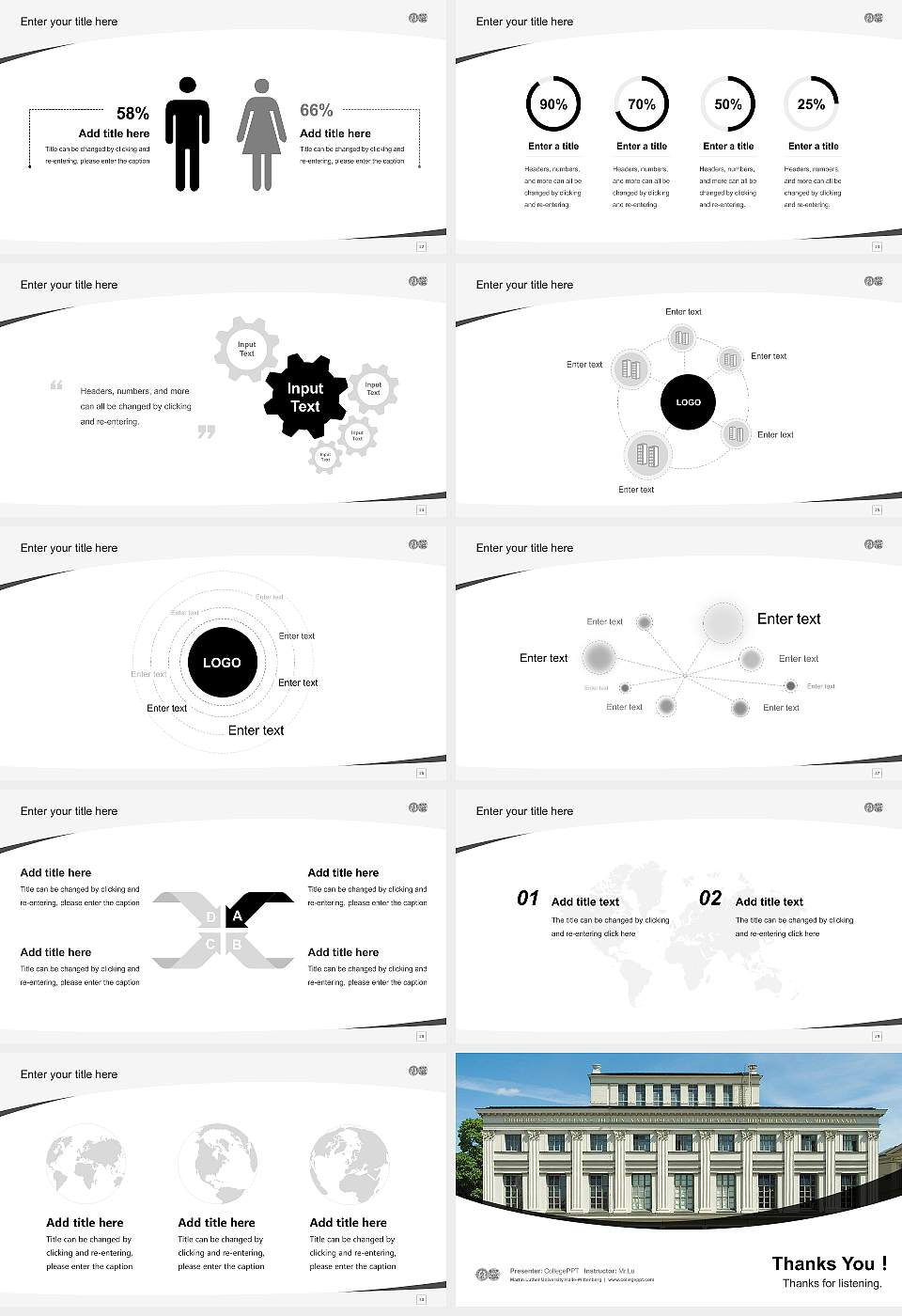 Martin Luther University Halle-Wittenberg Course/Courseware Creation PPT Template16:9 ratio PPT effect preview image4