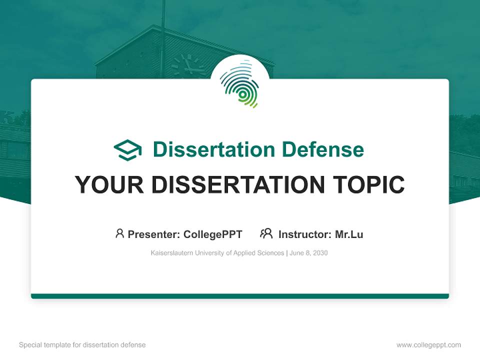 Kaiserslautern University of Applied Sciences Graduation Thesis Defense PPT Template4:3 ratio PPT effect preview image7