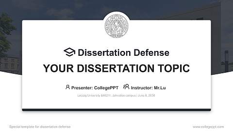 Leipzig University – Jahnallee campus Graduation Thesis Defense PPT Template