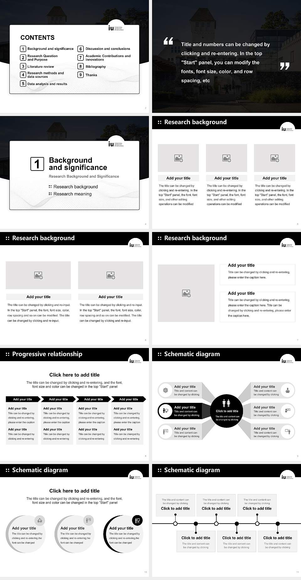 IU International University of Applied Sciences Graduation Thesis Defense PPT Template4:3 ratio PPT effect preview image2