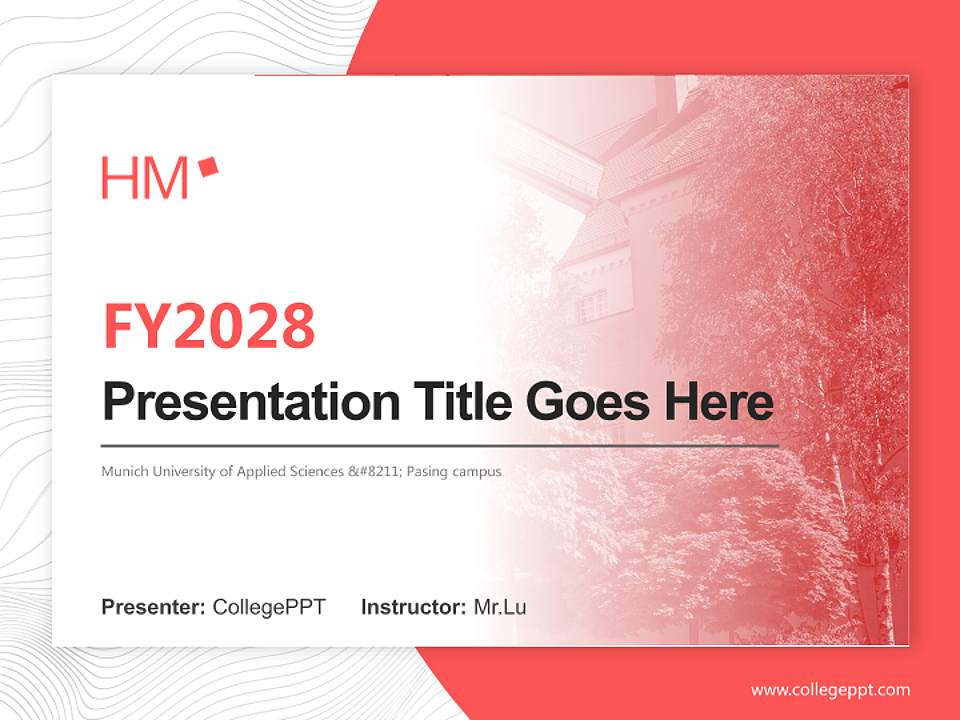 Munich University of Applied Sciences – Pasing campus Academic Presentation/Research Findings Report PPT Template4:3 ratio PPT effect preview image5