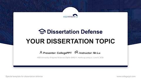 HSD University of Applied Sciences Döpfer – Hamburg campus Graduation Thesis Defense PPT Template