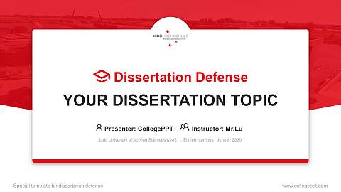 Jade University of Applied Sciences – Elsfleth campus Graduation Thesis Defense PPT Template