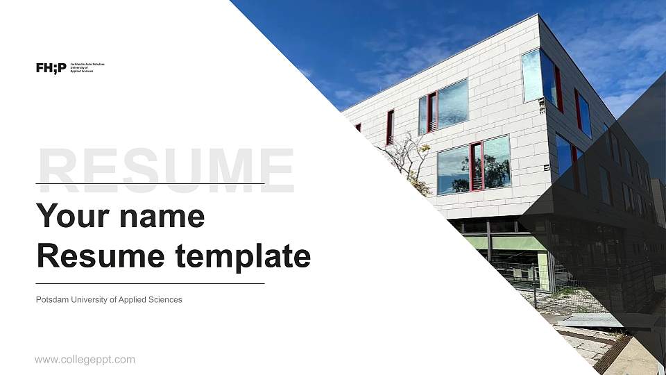 Potsdam University of Applied Sciences Resume PPT Template16:9 ratio PPT effect preview image