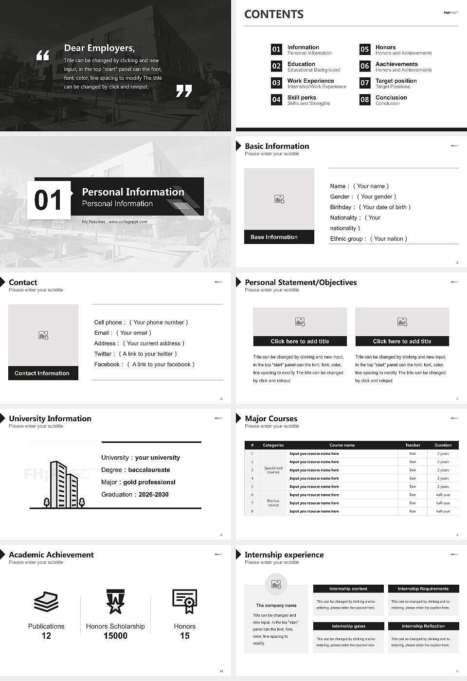 Potsdam University of Applied Sciences Resume PPT Template16:9 ratio PPT effect preview image2