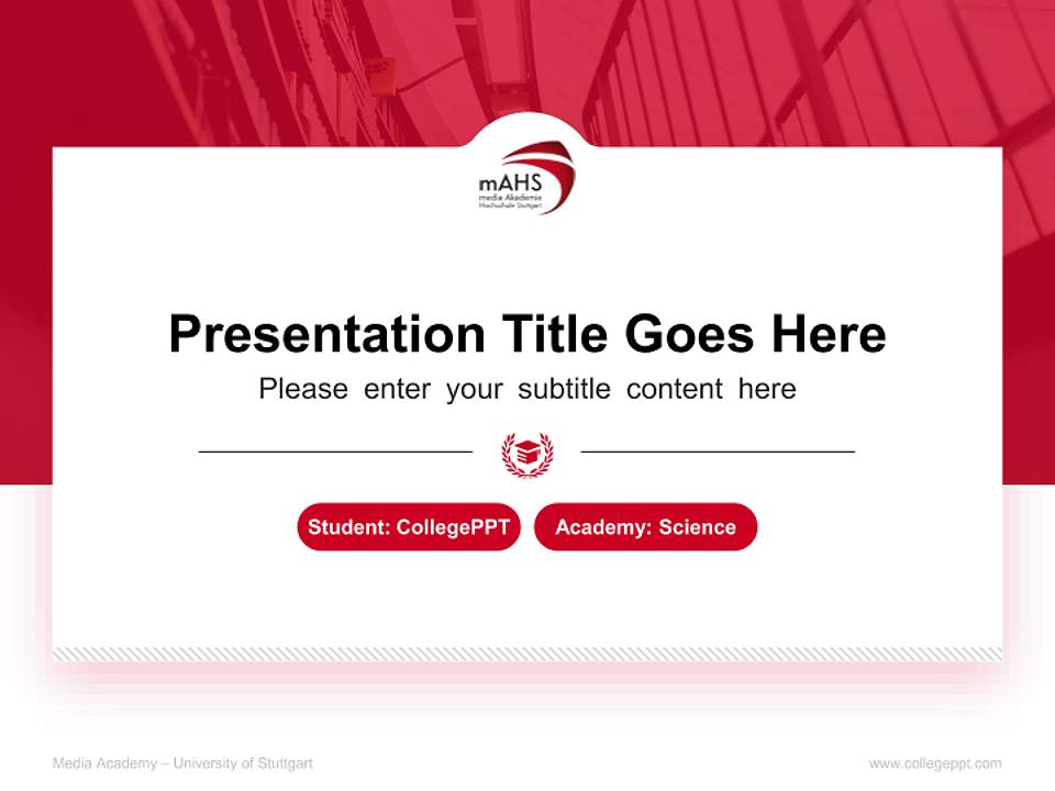 Media Academy – University of Stuttgart National Scholarship Defense PPT Template4:3 ratio PPT effect preview image4