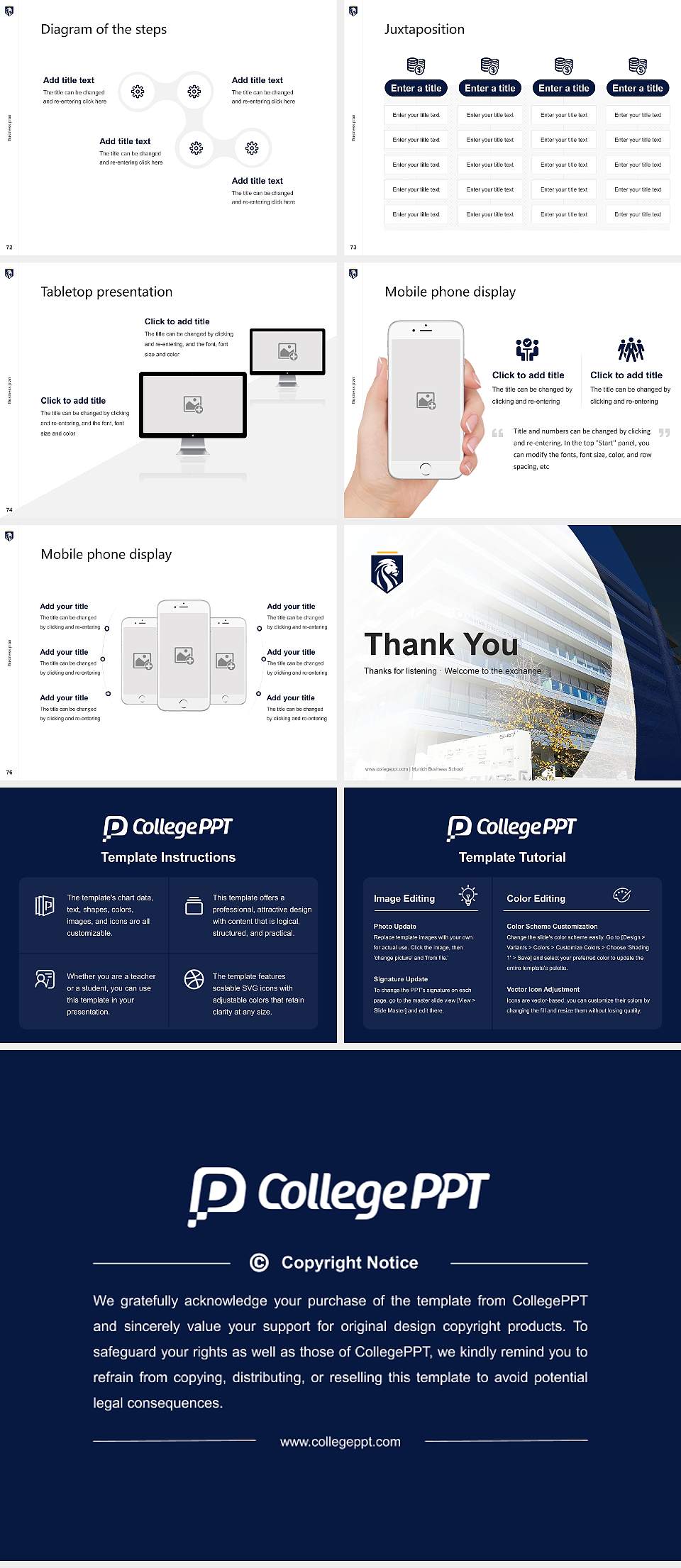 Munich Business School Competition/Entrepreneurship Contest PPT Template4:3 ratio PPT effect preview image9
