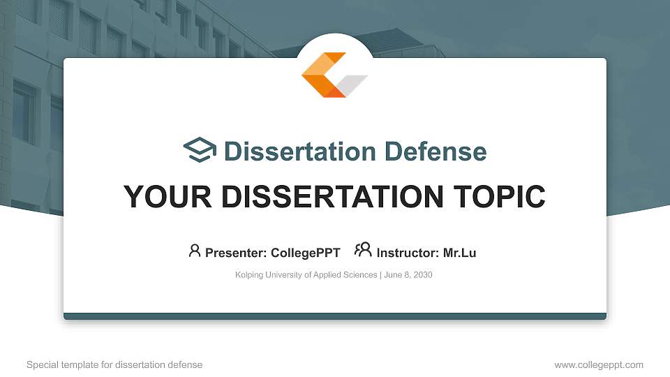 Kolping University of Applied Sciences Graduation Thesis Defense PPT Template16:9 ratio PPT effect preview image