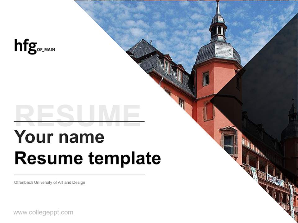 Offenbach University of Art and Design Resume PPT Template4:3 ratio PPT effect preview image5