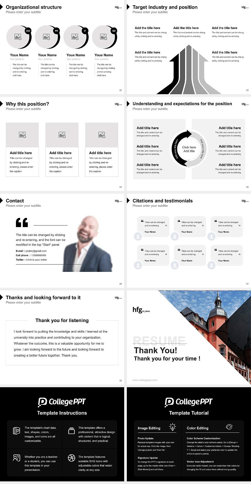 Offenbach University of Art and Design Resume PPT Template4:3 ratio PPT effect preview image4