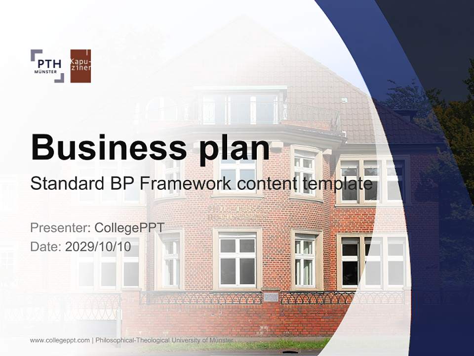 Philosophical-Theological University of Münster Competition/Entrepreneurship Contest PPT Template4:3 ratio PPT effect preview image9