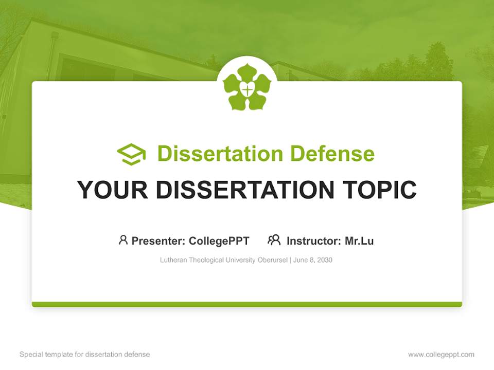 Lutheran Theological University Oberursel Graduation Thesis Defense PPT Template4:3 ratio PPT effect preview image7